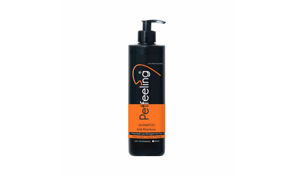 shampoo anti-resíduos 500ml petfeeling - uso veterinario
