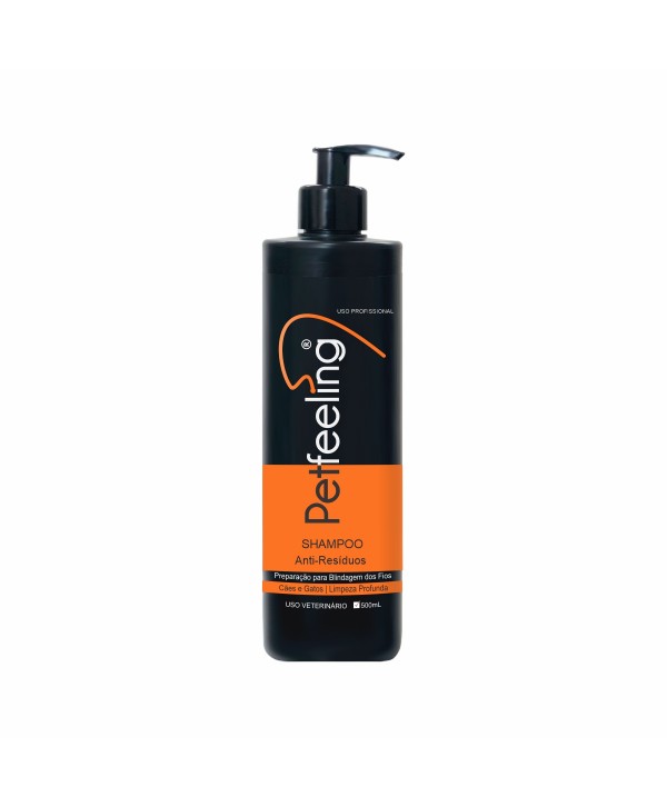 shampoo anti-resíduos 500ml petfeeling - uso veterinario