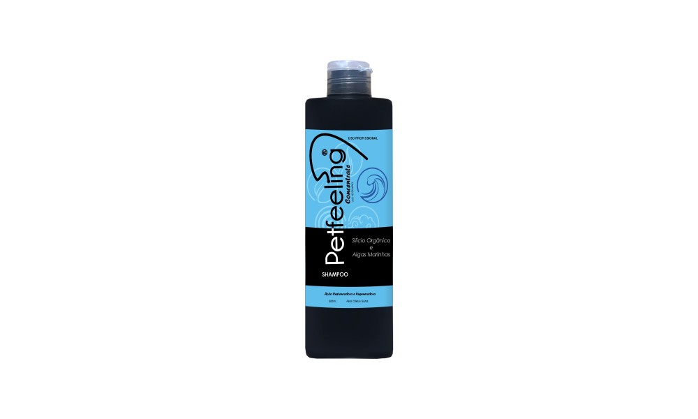 shampoo silicio organico e algas marinhas 500ml petfeeling concentrate - uso veterinario